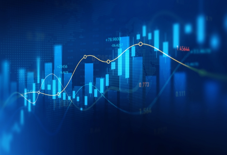 棒グラフと線グラフのイラスト